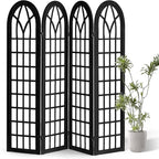 4 Panel Japanese Room Divider, Fully Assembled Wooden Privacy Screen, Shoji by AsNefeli