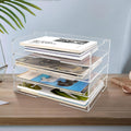4 Pack- Stackable Paper Letter Tray, or Workspace