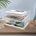 4 Pack- Stackable Paper Letter Tray, or Workspace