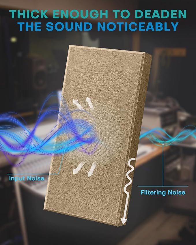 4Pack Fiberglass Acoustic Panels, Self Adhesive Sound Proof Foam Panels - Image 8
