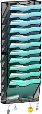 Gawerk 13-Tier Wall File Organizer Hanging Wall File Holder Wall Mount Paper by Gawerk