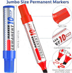 Thenshop 24 Pack Jumbo Permanent Markers Bulk: Large Chisel Tip Permanent - Image 2