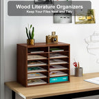 PAG Countertop Mail Sorter Organizer, Wooden Literature Organizer, Student - Image 3