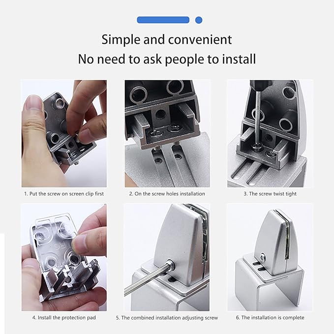 Aluminum Vertical Clamp Partition Board Acrylic Desk Divider Support Clamp - Image 3