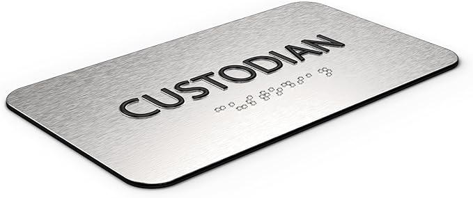 ADASigns Custodian Closet Sign 7" W x 4" H Durable Brushed Aluminum - Image 2