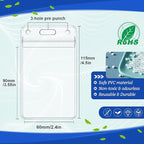 100 Pcs Clear Plastic Vertical Name Badge ID Card Holders - Image 2