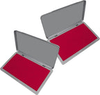 2 Pack Metal Case Stamp Pad Large Size, Crimson Red Color by ZIGEL