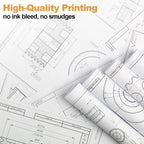 Wide Format Paper 36 in x 150 ft CAD Bond Rolls, 2 Rolls Plotter Paper on 2" Core for CAD Drawings, Engineering Plans, GIS Maps & Architectural Designs