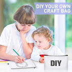 Reginary 80 Pack Canvas Zipper Makeup Bags Bulk Pencil Pouches Blank DIY Craft - Image 4