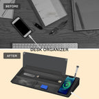 selead desktop glass whiteboard with wireless charger and, front angle view