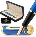 Wordsworth & Black Fountain Pen Set, Bent Nib, Includes 24 Pack Ink Cartridges by WordsworthBlack