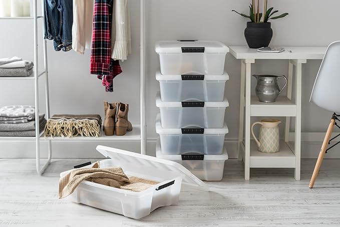 IRIS USA 27 Qt Stackable Plastic Storage Bins - Image 4