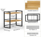 ART-GIFTREE Office Desk Shelf Organizer, Wood Desktop Bookshelf Supplies - Image 3