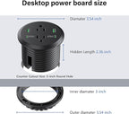 Desktop Power Grommet 3-inch Hole, 40W Total Fast Charging Station, 2 PD 20W - Image 4