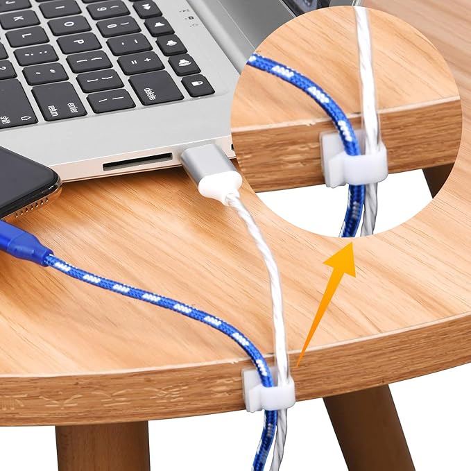 SOULWIT 50 Pcs Self Adhesive Cable Management Clips, Cable Organizers Sticky - Image 7
