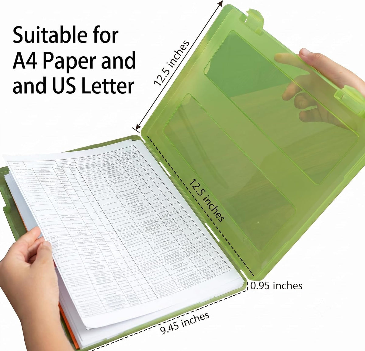 6 Packs A4 Paper Storage Boxes, 8.5 x 11 Plastic Portable Project Case for US...