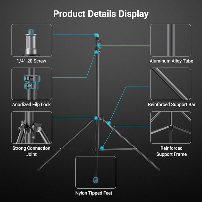 SmallRig 110"/9.2ft Photography Light Stand - Image 5