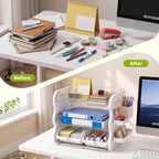 comix 3-tier paper organizer letter tray, file organizer, side view