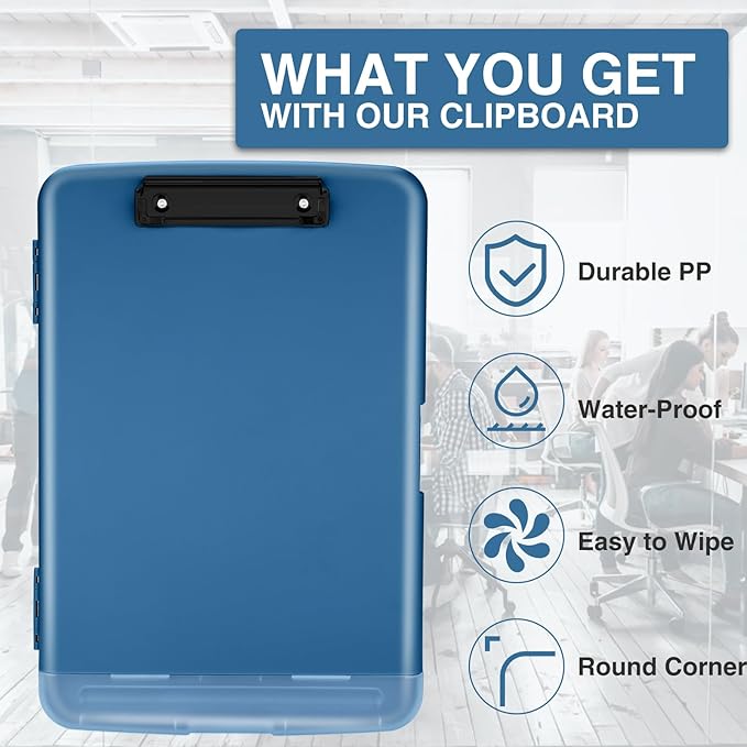 Sooez Clipboards with Storage, High Capacity Clip Boards 8.5x11 with Pen Holder - Image 4