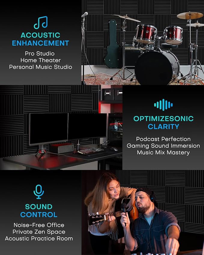 Knightsacoustic 24 Pack Sound Proof Foam Panels - Image 8