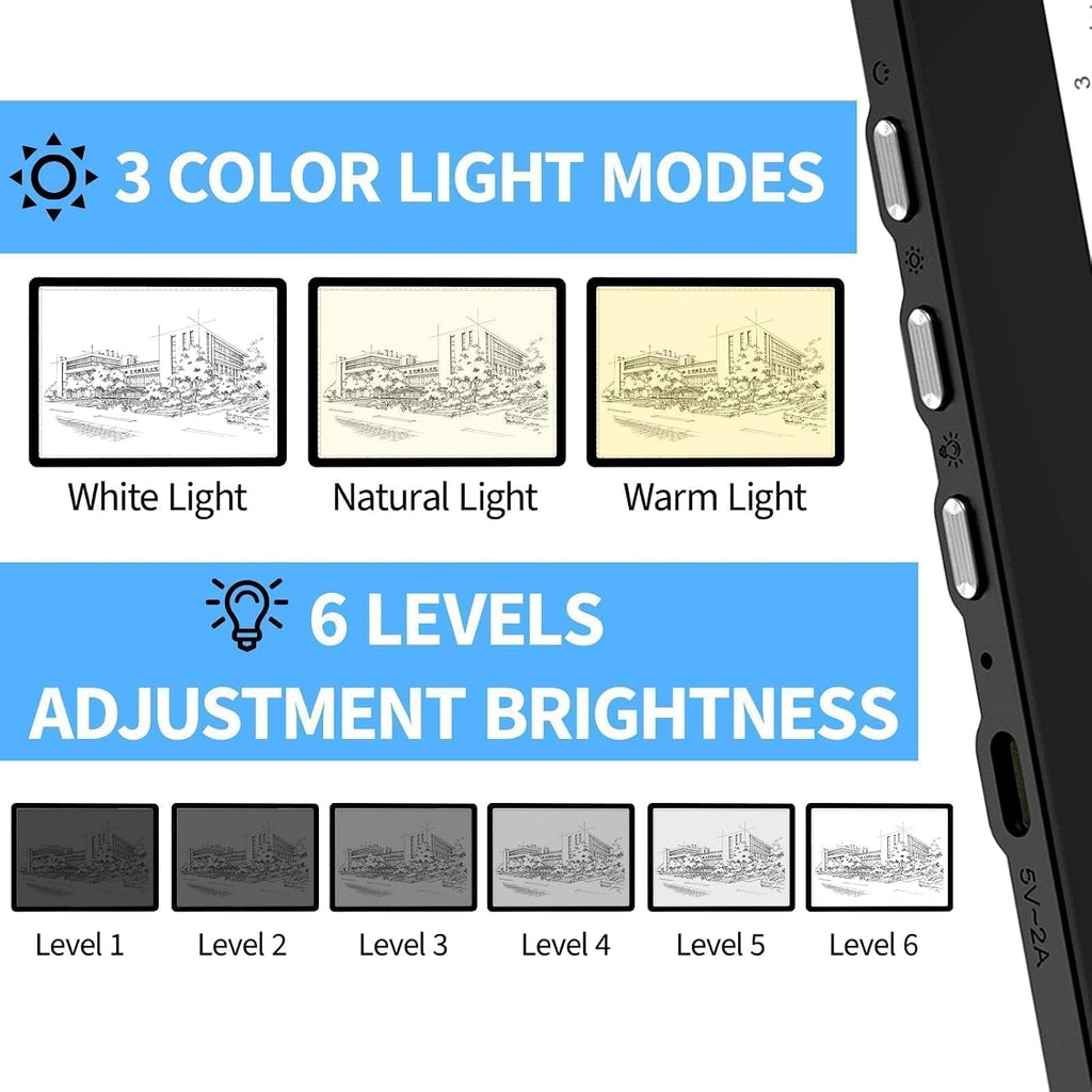 kobaiban a3 light board for diamond painting &, side view