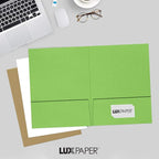 LUXPaper 9" x 12" Presentation Folders | Two Pocket | Limelight Green | 100lb. - Image 6
