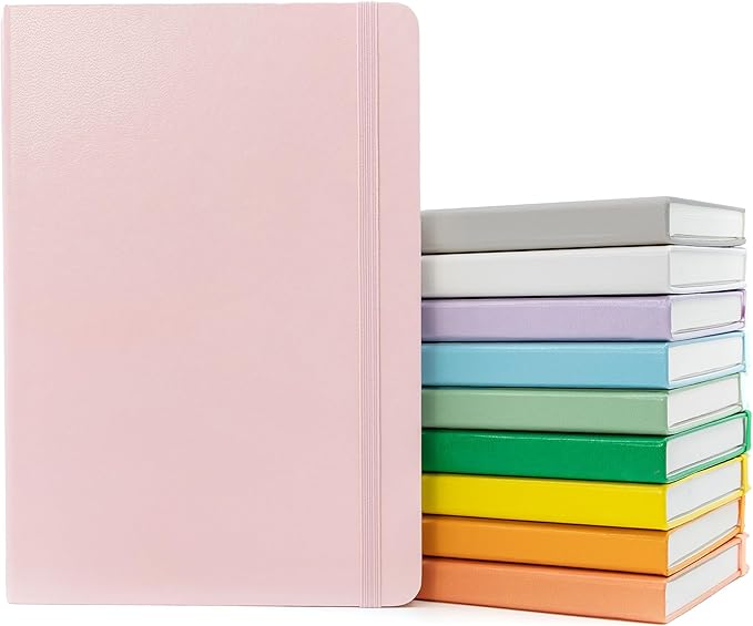 PAPERAGE Lined Journal Notebook, 10 Pack, 160 Pages, Medium 5.6 in x 8 in by PAPERAGE