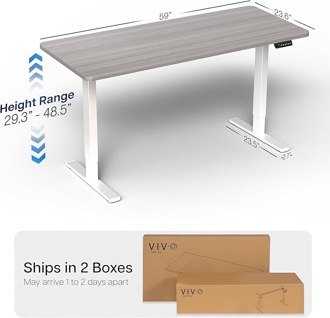VIVO Electric 60 x 24 in Standing Desk, Memory Height Adjustment, 1B Series - Image 3