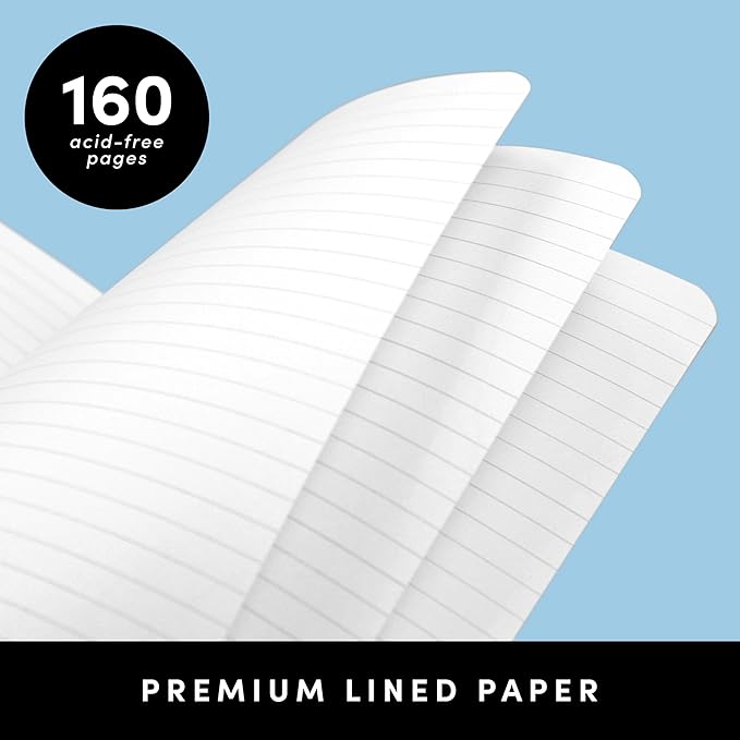 PAPERAGE Softcover Lined Journal Notebook, 160 Pages, Medium College Ruled - Image 4