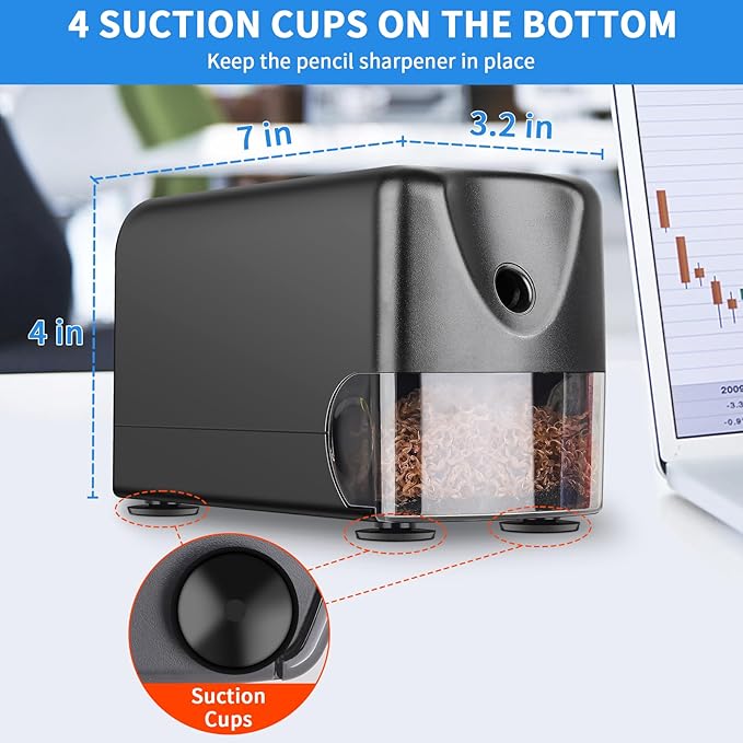 AFMAT Heavy Duty Electric Pencil Sharpener, Classroom Pencil Sharpeners - Image 6