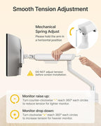 monTEK Dual Monitor Arm, Mechanical Spring Monitor Arm - Image 9