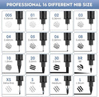 YISAN Black Drawing Art Pens, Micro Fineliner Manga Pens, Calligraphy Pens - Image 2