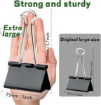 TOTDTDA 3 Inch Extra Large Jumbo Binder Clips, Heavy Duty Paper Clamps - Image 2