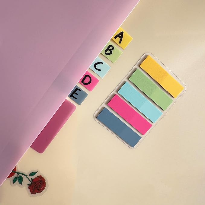 ELII 500 PCS Sticky Tabs 2 Inch Index Tabs, Colored Page Markers Repositionable - Image 5