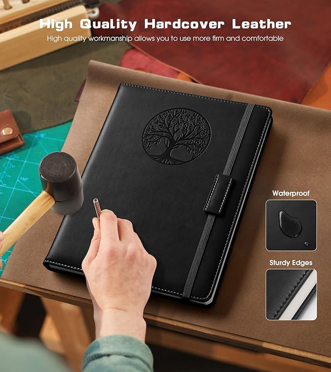 Biuwory Lined Journal Notebook for Women Men, 256 Pages A4 Large Hardcover - Image 3