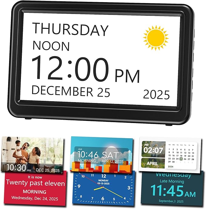 Mesqool Dementia Clock for Seniors -7" Large HD Display by Mesqool