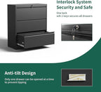 Yukimo 3 Drawer Lateral File Cabinet, File Cabinets - Image 5