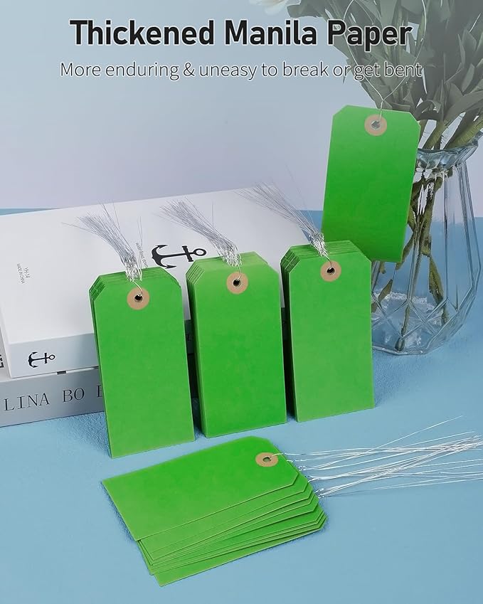 Uniclife 100 Pcs Green Blank Shipping Tags - Image 3