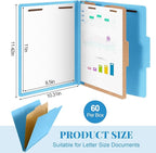 Skyygemm 60 Pcs Classification Folders Letter Size, 1 Divider Pressboard File - Image 2