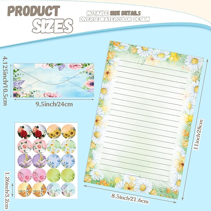TaoBary 160 Pcs Stationery Paper Set 50 Double Sided Stationery Papers - Image 4