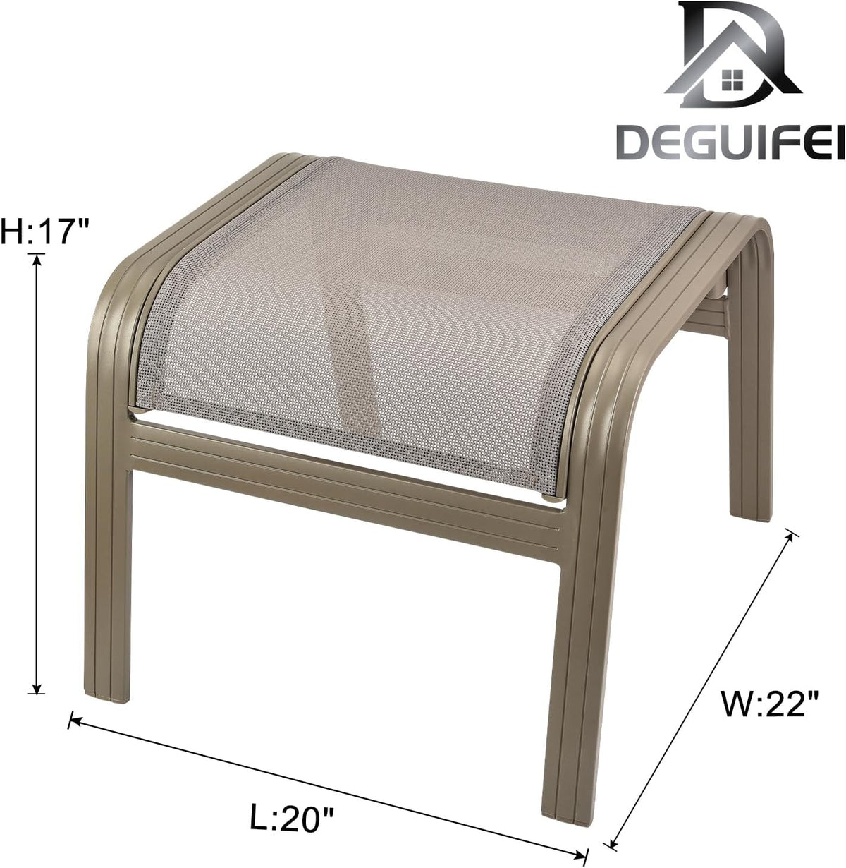 Outdoor Ottoman Patio Footstools, Champagne, 2 Set