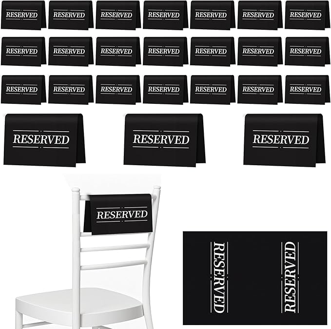 24 Pcs Reserved Seating Signs Reserved Chair Sign Printed Placeholder by Unknown
