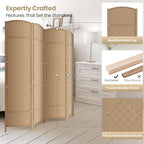Cocosica 6 ft. Tall Room Divider and Folding Privacy Screen, Weave Fiber - Image 2