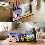 ZXAZXA Pen Holder for Desk Office Desk Accessories Multi-functional Spring Bee - Image 4