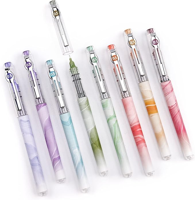 WRITECH Liquid Ink Rollerball Pens: Multi Colored 0.5mm Extra Fine Point Tip by WRITECH