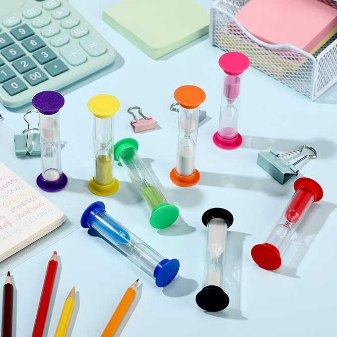 48 Pcs Back to School 5 Minute Sand Timer Bulk Colored Plastic Mini Multicolor - Image 7