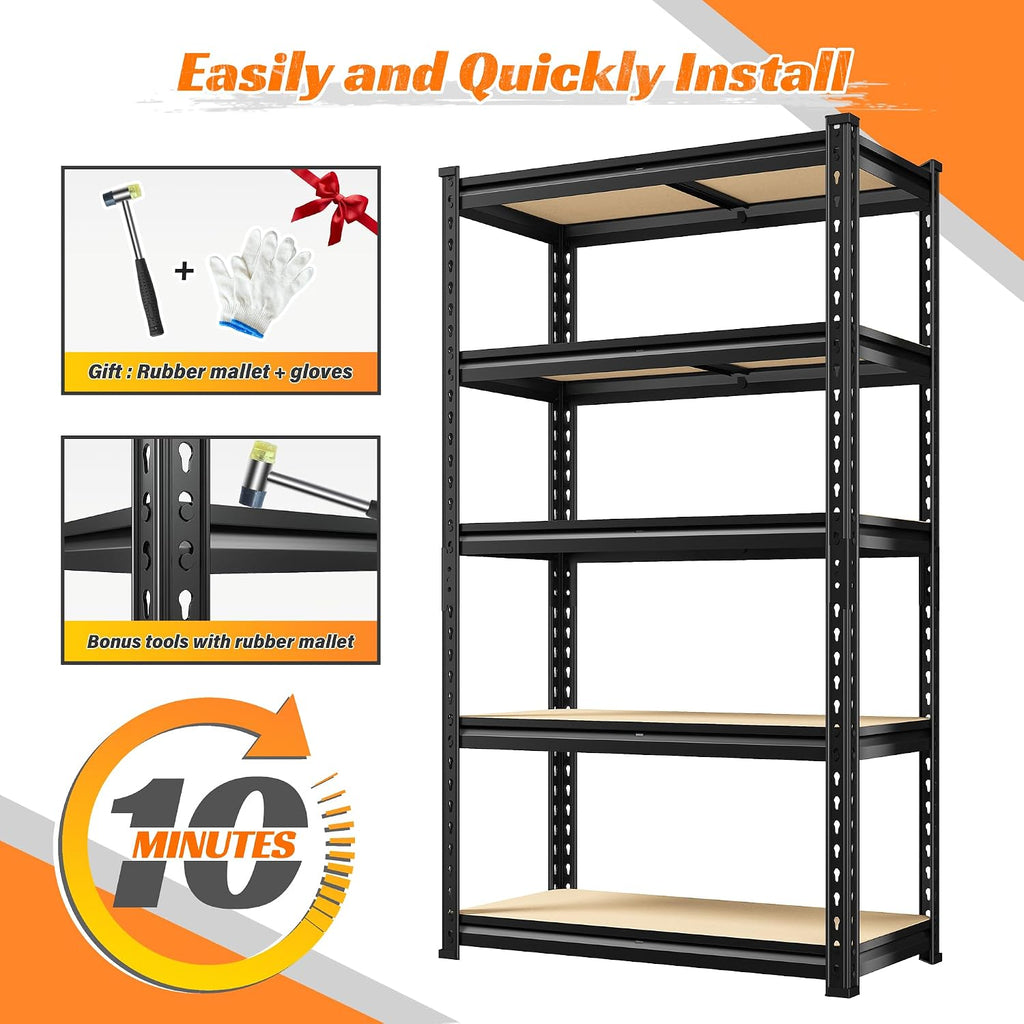 reibii 2 pack garage shelving,5 tier heavy duty, view 11