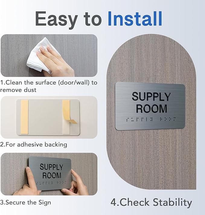 SECURITY OFFICE Signs with Raised Text & Grade 2 Braille, Brushed - Image 4