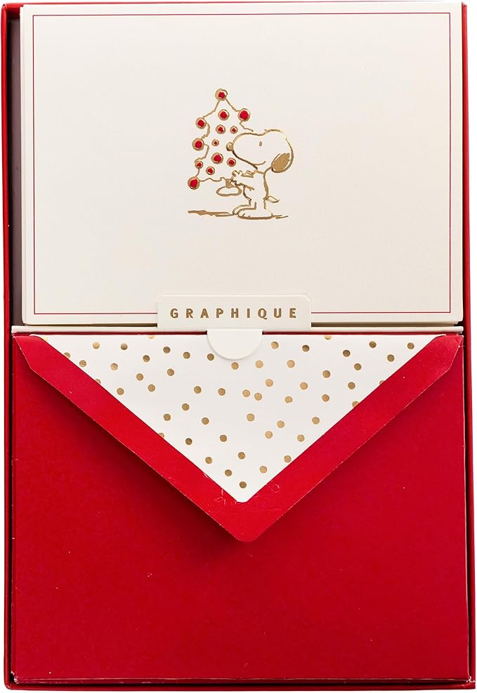 Graphique Peanuts Holiday Designer Cards Luxe Collection, Christmas Greetings by GraphiquedeFrance
