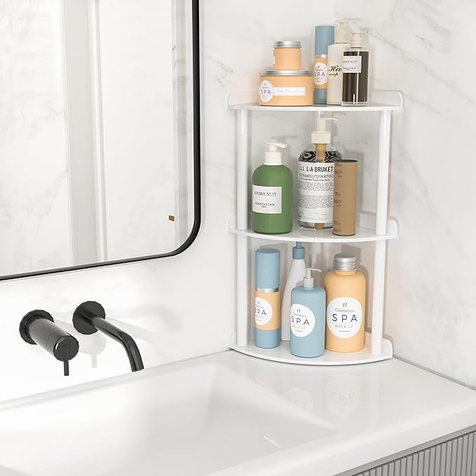 Sezanrpt 3 Tier Countertop Corner Organizer Shelf 7x7x15.7 Inch, Vanity Storage - Image 2